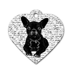 Cute Bulldog Dog Tag Heart (two Sides) by Valentinaart