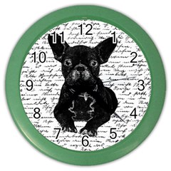 Cute Bulldog Color Wall Clocks by Valentinaart