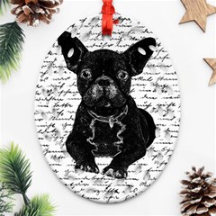 Cute Bulldog Ornament (oval Filigree) by Valentinaart