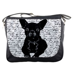 Cute Bulldog Messenger Bags by Valentinaart