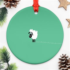 Sheep Trails Curly Minimalism Ornament (round) by Simbadda