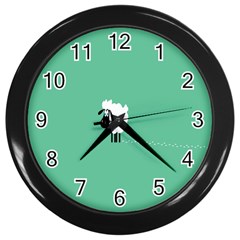 Sheep Trails Curly Minimalism Wall Clocks (black) by Simbadda