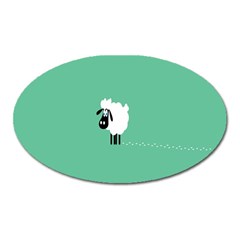 Sheep Trails Curly Minimalism Oval Magnet by Simbadda