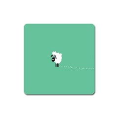 Sheep Trails Curly Minimalism Square Magnet by Simbadda