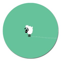 Sheep Trails Curly Minimalism Magnet 5  (round) by Simbadda