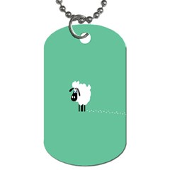 Sheep Trails Curly Minimalism Dog Tag (one Side) by Simbadda