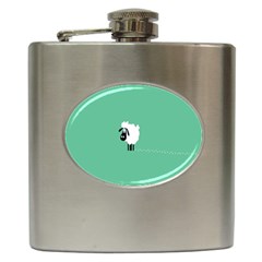 Sheep Trails Curly Minimalism Hip Flask (6 Oz) by Simbadda