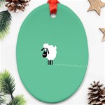 Sheep Trails Curly Minimalism Oval Ornament (Two Sides) Back