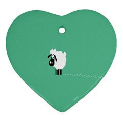 Sheep Trails Curly Minimalism Heart Ornament (two Sides) by Simbadda