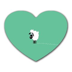 Sheep Trails Curly Minimalism Heart Mousepads by Simbadda