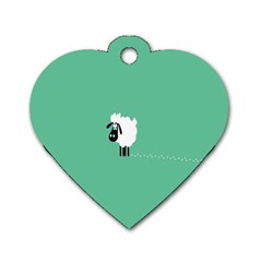 Sheep Trails Curly Minimalism Dog Tag Heart (two Sides) by Simbadda