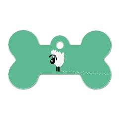 Sheep Trails Curly Minimalism Dog Tag Bone (one Side) by Simbadda