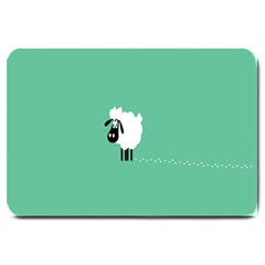 Sheep Trails Curly Minimalism Large Doormat  by Simbadda