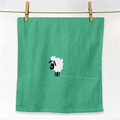 Sheep Trails Curly Minimalism Face Towel by Simbadda