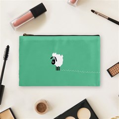 Sheep Trails Curly Minimalism Cosmetic Bag (medium)  by Simbadda