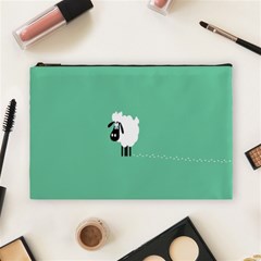 Sheep Trails Curly Minimalism Cosmetic Bag (large)  by Simbadda