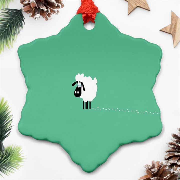 Sheep Trails Curly Minimalism Ornament (Snowflake)