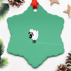 Sheep Trails Curly Minimalism Snowflake Ornament (two Sides) by Simbadda