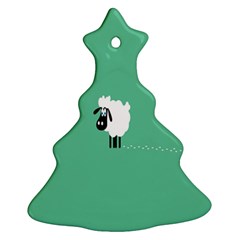 Sheep Trails Curly Minimalism Christmas Tree Ornament (two Sides) by Simbadda