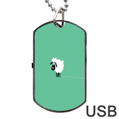 Sheep Trails Curly Minimalism Dog Tag Usb Flash (one Side) by Simbadda