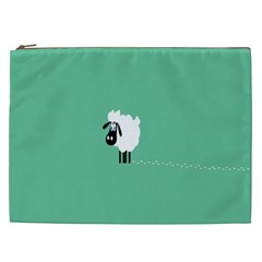 Sheep Trails Curly Minimalism Cosmetic Bag (xxl)  by Simbadda