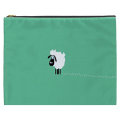 Sheep Trails Curly Minimalism Cosmetic Bag (xxxl)  by Simbadda