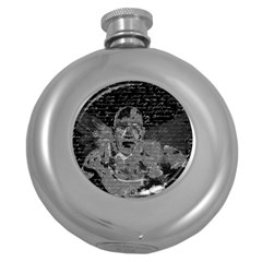 Angel  Round Hip Flask (5 Oz) by Valentinaart