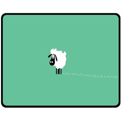 Sheep Trails Curly Minimalism Double Sided Fleece Blanket (medium)  by Simbadda