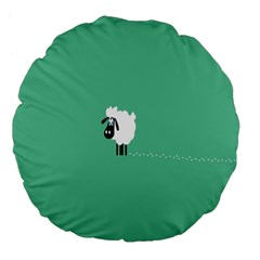 Sheep Trails Curly Minimalism Large 18  Premium Flano Round Cushions by Simbadda