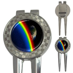 Rainbow Earth Outer Space Fantasy Carmen Image 3-in-1 Golf Divots by Simbadda