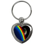 Rainbow Earth Outer Space Fantasy Carmen Image Key Chains (Heart)  Front