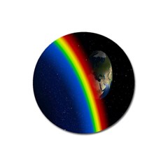 Rainbow Earth Outer Space Fantasy Carmen Image Magnet 3  (round) by Simbadda