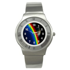 Rainbow Earth Outer Space Fantasy Carmen Image Stainless Steel Watch by Simbadda