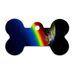 Rainbow Earth Outer Space Fantasy Carmen Image Dog Tag Bone (two Sides) by Simbadda