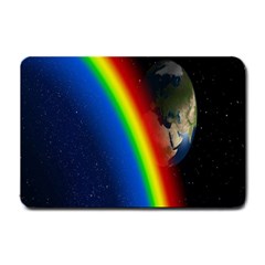 Rainbow Earth Outer Space Fantasy Carmen Image Small Doormat  by Simbadda