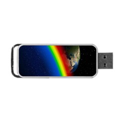 Rainbow Earth Outer Space Fantasy Carmen Image Portable Usb Flash (one Side) by Simbadda