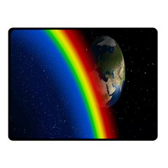 Rainbow Earth Outer Space Fantasy Carmen Image Double Sided Fleece Blanket (small)  by Simbadda