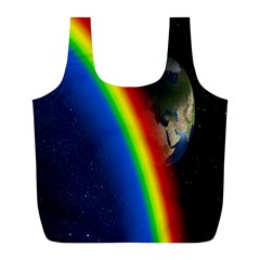 Rainbow Earth Outer Space Fantasy Carmen Image Full Print Recycle Bags (l)  by Simbadda