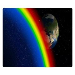 Rainbow Earth Outer Space Fantasy Carmen Image Double Sided Flano Blanket (small)  by Simbadda