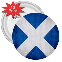 Scotland Flag Surface Texture Color Symbolism 3  Buttons (10 Pack)  by Simbadda