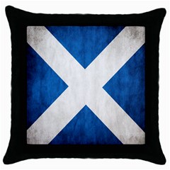 Scotland Flag Surface Texture Color Symbolism Throw Pillow Case (black) by Simbadda