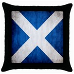 Scotland Flag Surface Texture Color Symbolism Throw Pillow Case (Black) Front