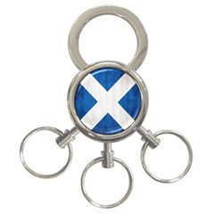 Scotland Flag Surface Texture Color Symbolism 3-ring Key Chains by Simbadda