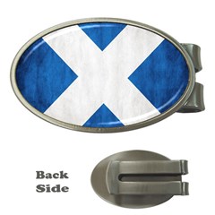 Scotland Flag Surface Texture Color Symbolism Money Clips (oval)  by Simbadda