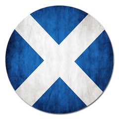 Scotland Flag Surface Texture Color Symbolism Magnet 5  (round) by Simbadda