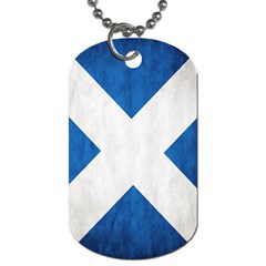 Scotland Flag Surface Texture Color Symbolism Dog Tag (two Sides) by Simbadda