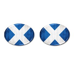 Scotland Flag Surface Texture Color Symbolism Cufflinks (oval) by Simbadda