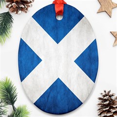 Scotland Flag Surface Texture Color Symbolism Oval Ornament (two Sides) by Simbadda