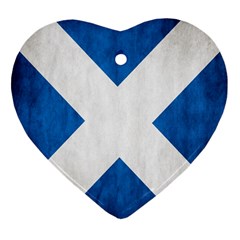 Scotland Flag Surface Texture Color Symbolism Heart Ornament (two Sides) by Simbadda