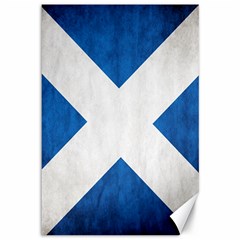 Scotland Flag Surface Texture Color Symbolism Canvas 12  X 18   by Simbadda